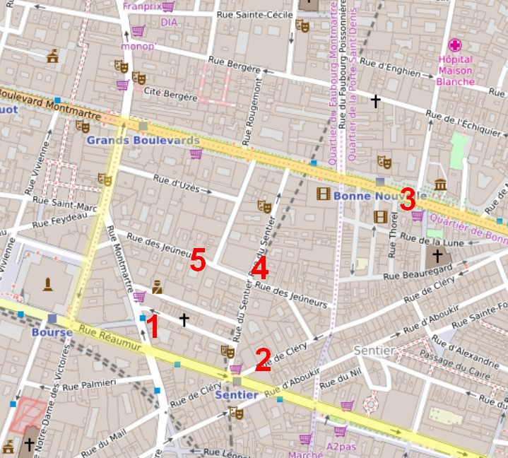 Plan du Sentier à Paris